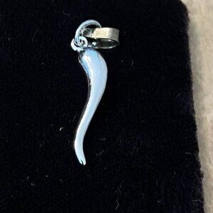 Sterling Silver Italian Horn Good Luck Charm by Rembrandt